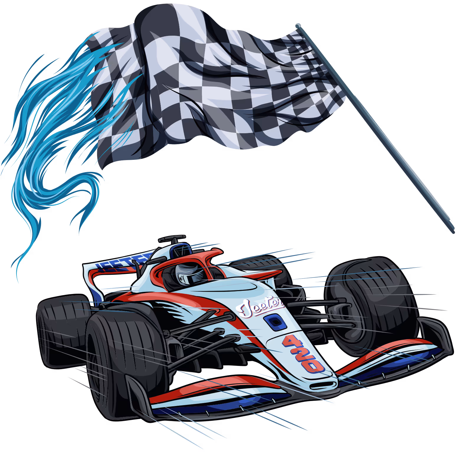 Racing checkered flag backdrop for the Jeeter Budtender Grand Prix