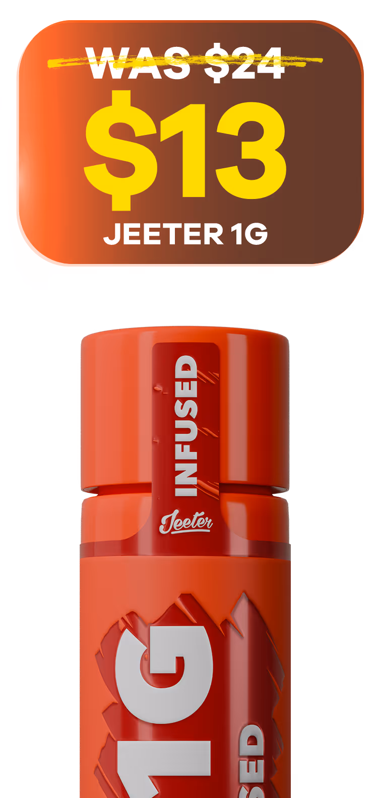 Jeeter 1g single infused pre-roll in its tube