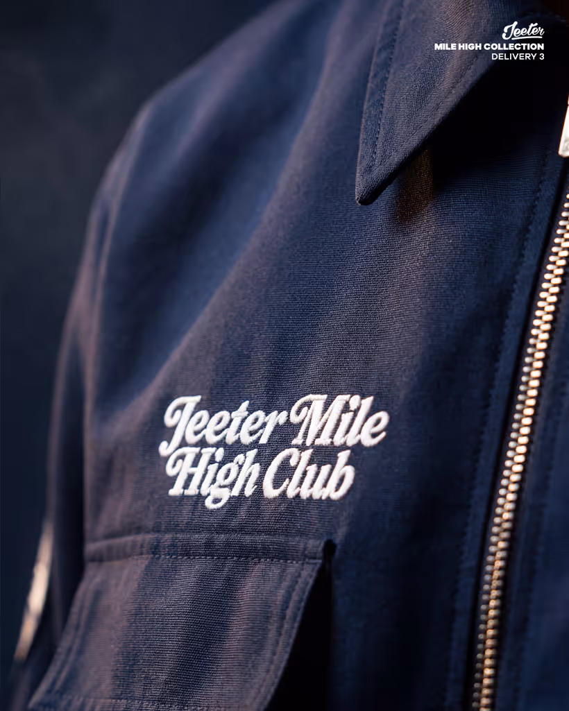 Jeeter Mile High merch and product close-up