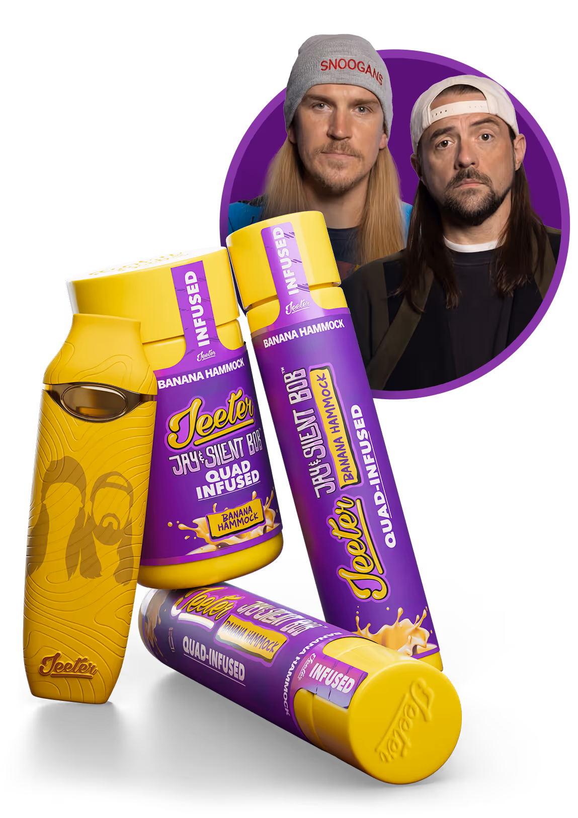Banana Hammock limited-edition Jeeter drop in bright yellow packaging
